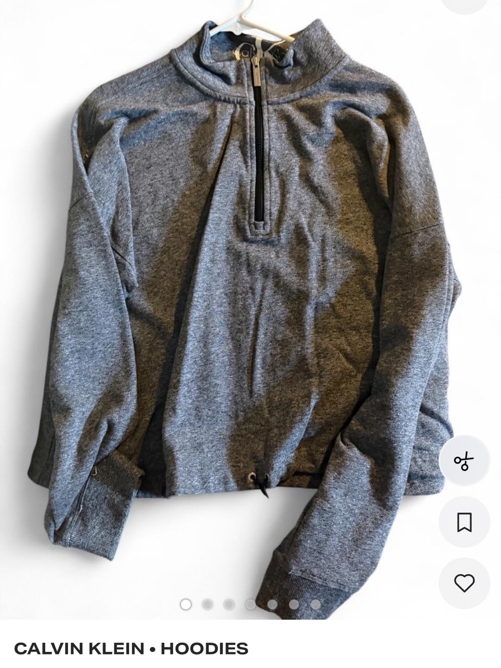 Calvin Klein Women’s Heather Gray Quarter-Zip Sweater